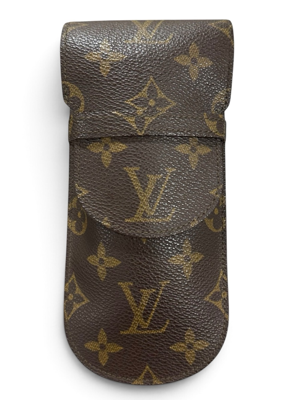 Louis Vuitton Monogram Leather & Olive Green Suede Large Sunglasses Case
